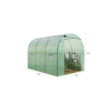 Serre tunnel verte 3x2m