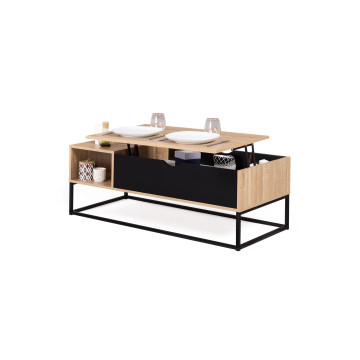 Table basse relevable Memphis avec rangements