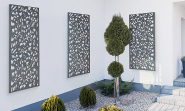 Panneaux décoratifs universels 100x50cm Flora gris – lot de 3