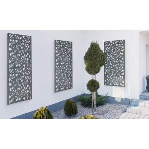 Panneaux décoratifs universels 100x50cm Flora gris – lot de 3