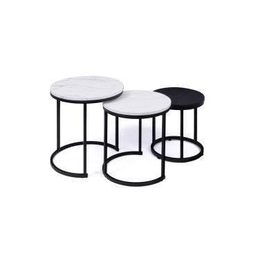 Tables basses rondes gigognes Glam - lot de 3