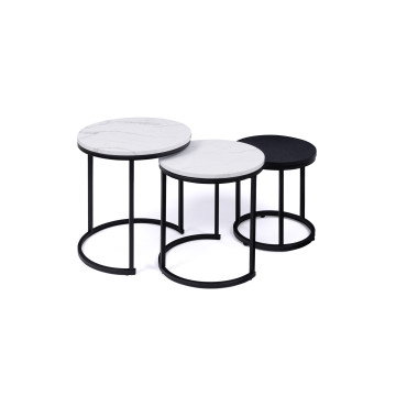 Tables basses rondes gigognes Glam - lot de 3