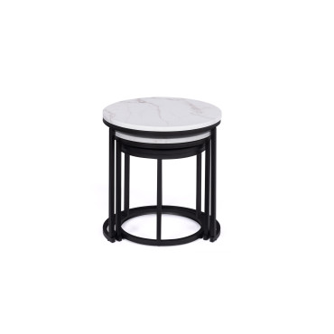 Tables basses rondes gigognes Glam - lot de 3