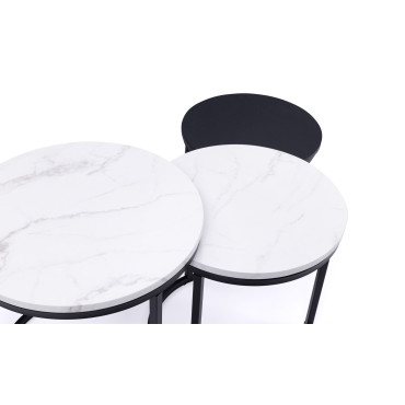 Tables basses rondes gigognes Glam - lot de 3