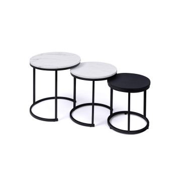Tables basses rondes gigognes Glam - lot de 3