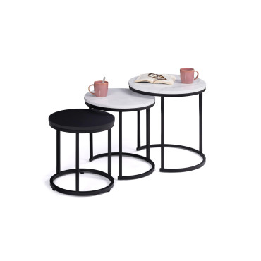 Tables basses rondes gigognes Glam - lot de 3