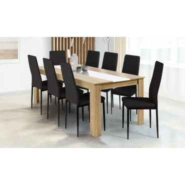 Table repas Gloria Bois/Blanc