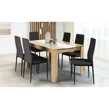 Table repas Gloria Bois/Blanc