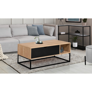 Table basse relevable Memphis avec rangements