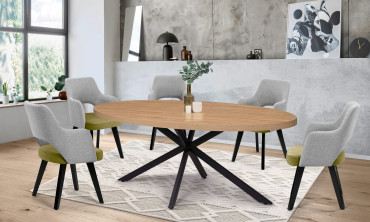Table repas ovale pieds spider