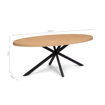 Table repas ovale pieds spider