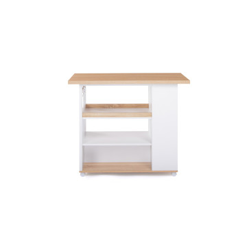 Ilot mobile de cuisine 110cm Gaspard avec rangements intégrés