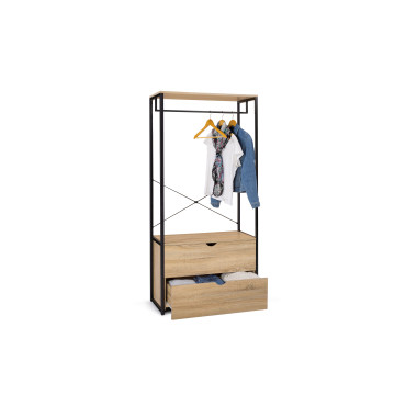 Dressing Memphis H165cm - penderie et 2 tiroirs