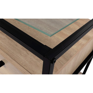 Tables de chevet Siena bi-matière 1 tiroir - lot de 2
