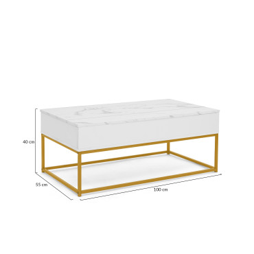 Table basse Glam avec plateau relevable