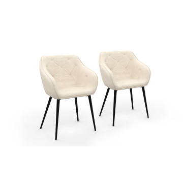 Fauteuils Julia en velours et pieds métal - lot de 2