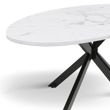 Table repas ovale pieds spider