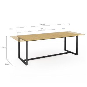 Table à manger extensible Memphis 200-250 cm