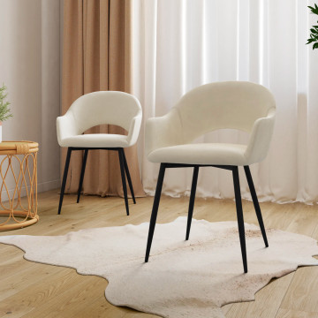 Chaises Rebeca avec accoudoirs en velours