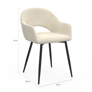 Chaises Rebeca avec accoudoirs en velours