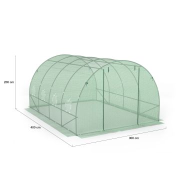 Serre tunnel verte 3x4m toutes saisons