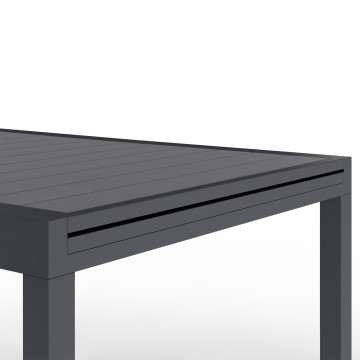 Salon de jardin extensible 12 places en polywood gris