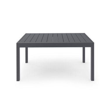 Table de jardin extensible en polywood gris anthracite 135-270cm