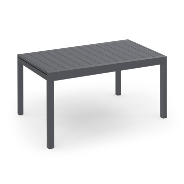 Table de jardin extensible en polywood gris anthracite 135-270cm