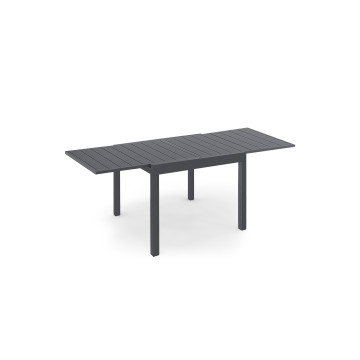 Table de jardin extensible en polywood gris anthracite 90-180cm