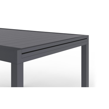 Table de jardin extensible en polywood gris anthracite 90-180cm