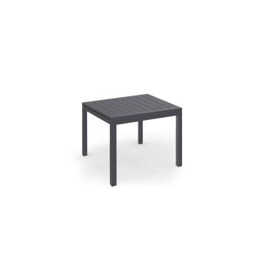 Table de jardin extensible en polywood gris anthracite 90-180cm