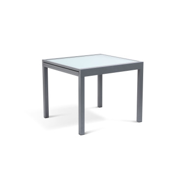 Table de jardin extensible en verre trempé 90-180cm