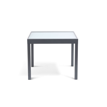 Table de jardin extensible en verre trempé 90-180cm