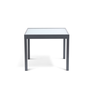 Table de jardin extensible en verre trempé 90-180cm