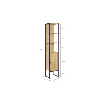 Colonne de salle de bain avec étagères + 1 porte Memphis