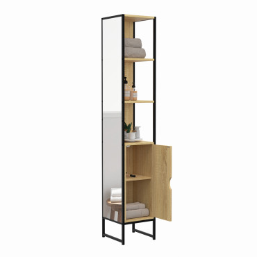 Colonne de salle de bain Memphis 1 porte avec miroir 170cm