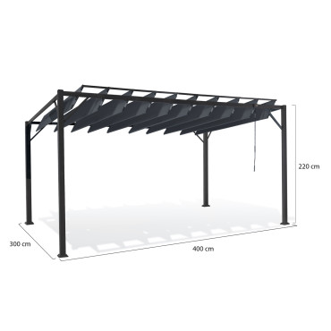 Pergola Venice toit lames orientables 3x4m