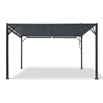 Pergola Venice toit lames orientables et 4 stores gris 3x4m