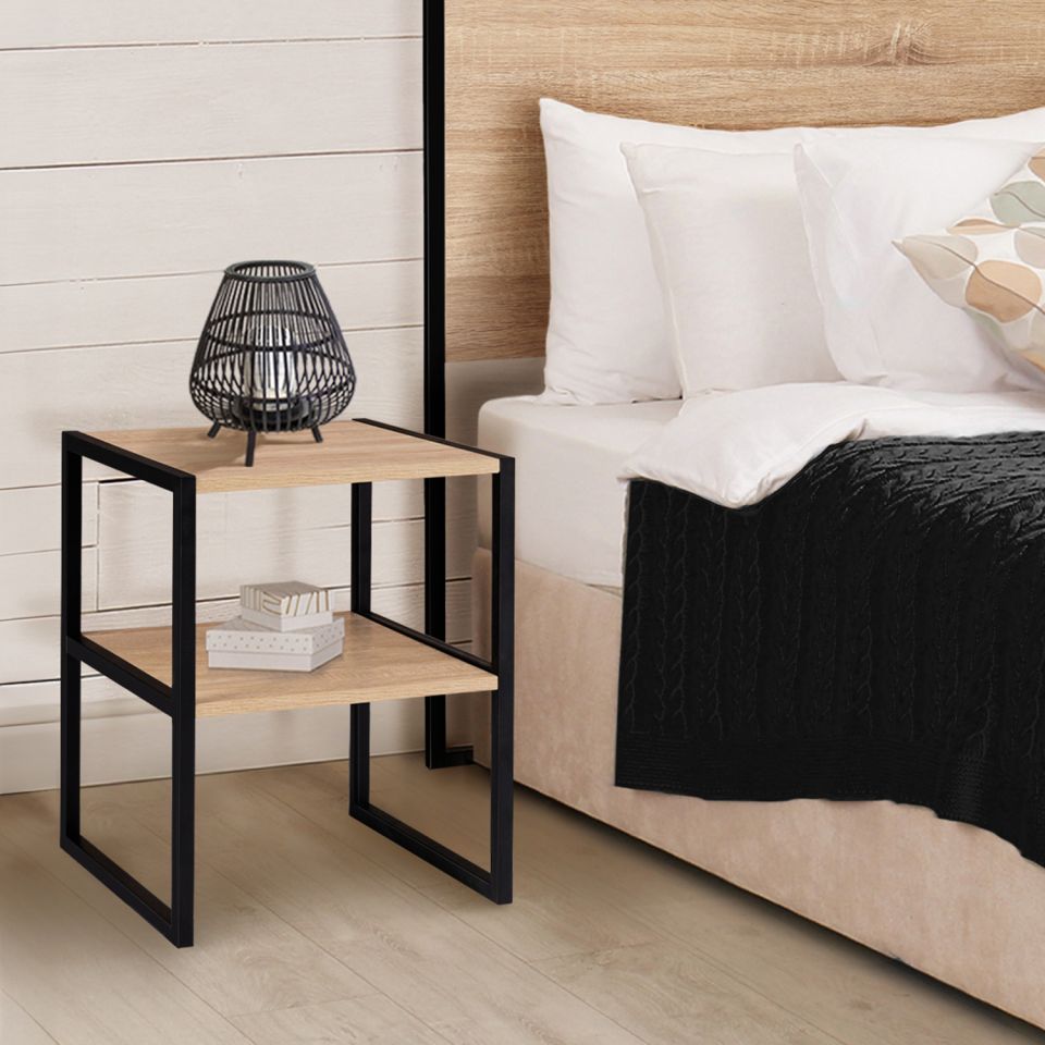 Tables de chevets Memphis avec étagère - lot de 2