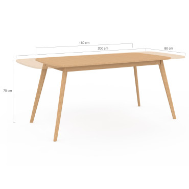 Table repas extensible Venezia 160-200cm