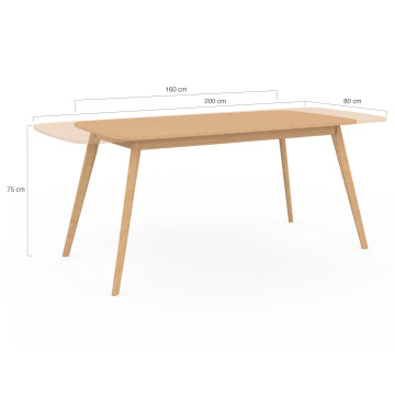 Table repas extensible Venezia 160-200cm