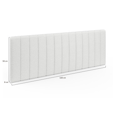 Tête de lit murale Céline en bouclette blanche 160cm