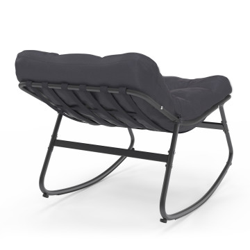 Fauteuils de jardin à bascule avec coussin gris - lot de 2