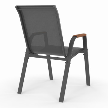 Chaises de jardin Ozéa en textilène et rotin - lot de 4