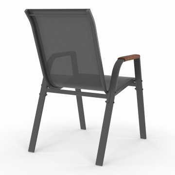 Chaises de jardin Ozéa en textilène et rotin - lot de 6