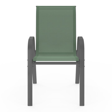 Chaises de jardin empilables en textilène vert - lot de 6