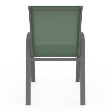 Chaises de jardin empilables en textilène vert - lot de 6