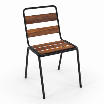 Chaises de jardin Acacia en métal et bois - lot de 6