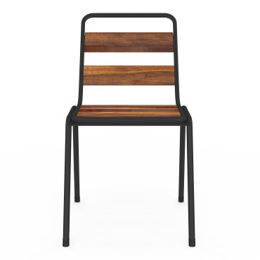 Chaises de jardin Acacia en métal et bois - lot de 6