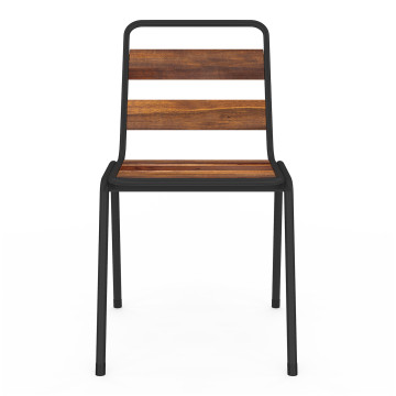 Chaises de jardin Acacia en métal et bois - lot de 6